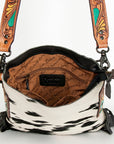 American Darling ADBGZ132BKW Large Crossbody Hair On Genuine Leather Women Bag Western Handbag Purse