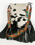 American Darling ADBGZ132BKW Large Crossbody Hair On Genuine Leather Women Bag Western Handbag Purse