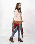 American Darling ADBGZ139G Signature Crossbody Hand Tooled Saddle Blanket Genuine Leather Women Bag Western Handbag Purse