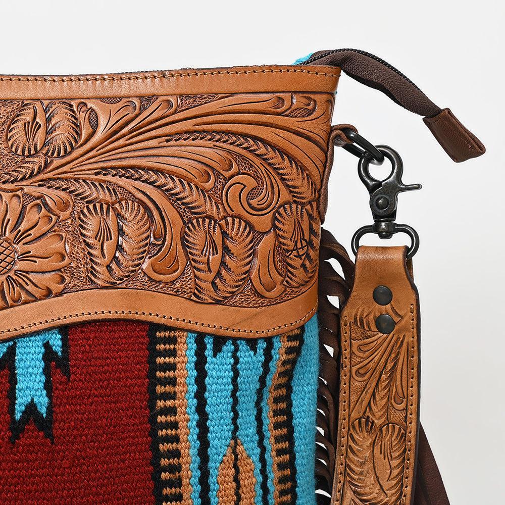 American Darling ADBGZ139G Signature Crossbody Hand Tooled Saddle Blanket Genuine Leather Women Bag Western Handbag Purse