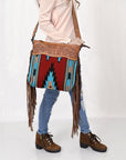 American Darling ADBGZ139G Signature Crossbody Hand Tooled Saddle Blanket Genuine Leather Women Bag Western Handbag Purse