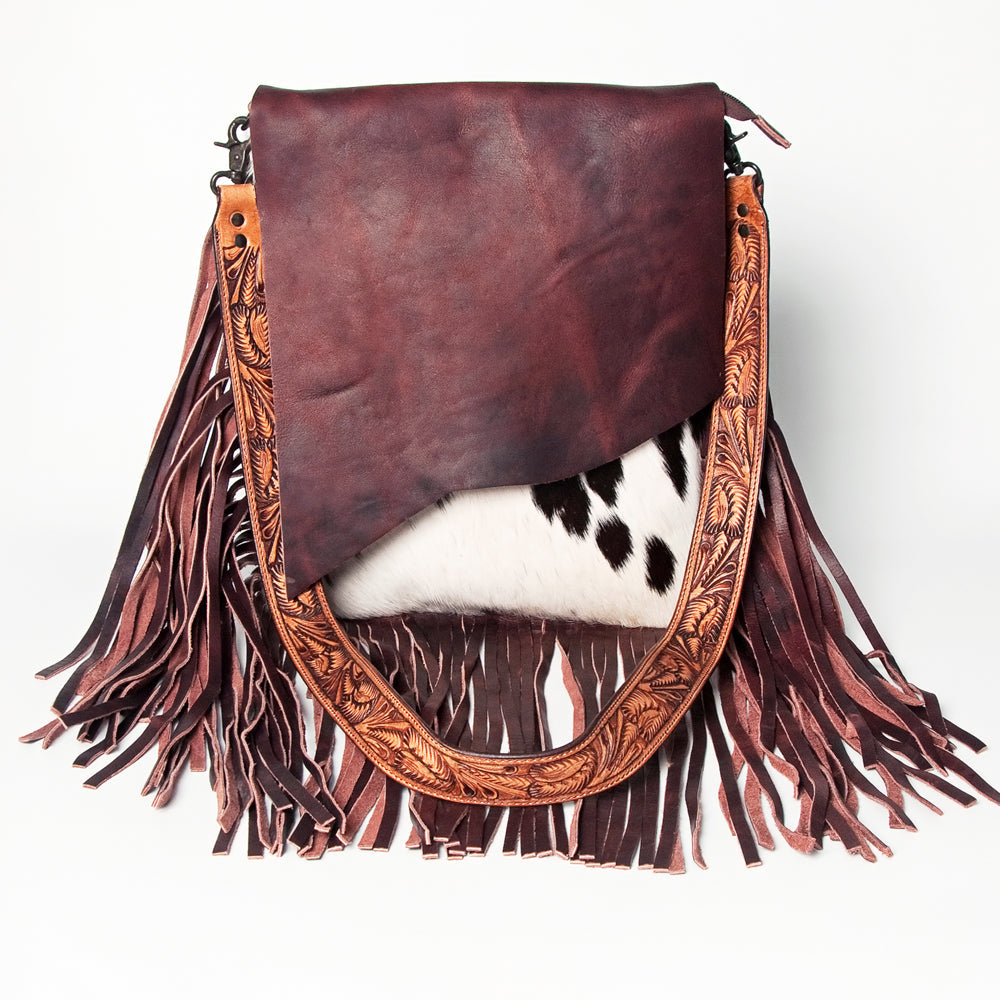 American Darling ADBGZ150 Messenger Hand Tooled Hair-On Genuine Leather Women Bag Western Handbag Purse