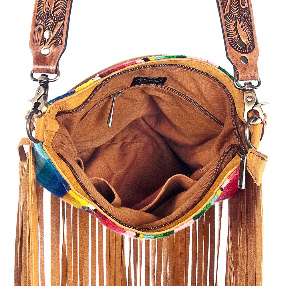 American Darling ADBGZ153 Messenger Saddle Blanket Genuine Leather Women Bag Western Handbag Purse