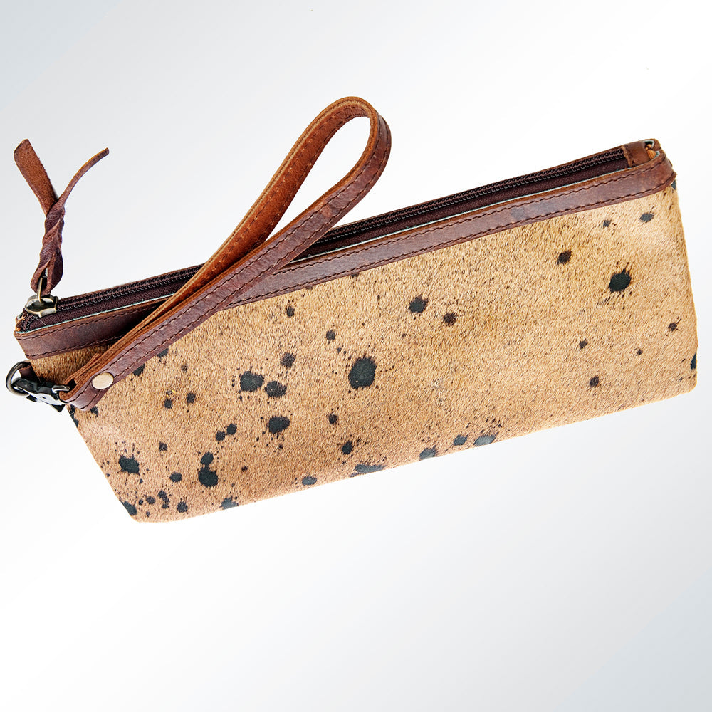 American Darling ADBG344BRAC1 Wristlet Hair On Genuine Leather Women Bag Western Handbag Purse
