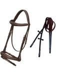 ExionPro Fancy Stitched Raised Anatomical Bridle with Rubber Reins