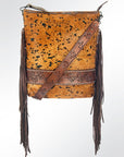 American Darling Messenger Hand Tooled Hair On Genuine Leather Women Bag Western Handbag Purse