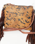 American Darling Western Small Crossbody Bag – Genuine Hair-On Cowhide Leather with Fringes, Adjustable Strap, Handcrafted in Texas