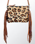 American Darling Western Small Crossbody Bag – Genuine Hair-On Cowhide Leather with Fringes, Adjustable Strap, Handcrafted in Texas