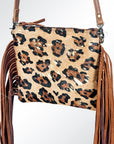 American Darling Western Small Crossbody Bag – Genuine Hair-On Cowhide Leather with Fringes, Adjustable Strap, Handcrafted in Texas