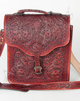 American Darling ADBG6002 Briefcase Hand Tooled Genuine Leather Women Bag Western Handbag Purse