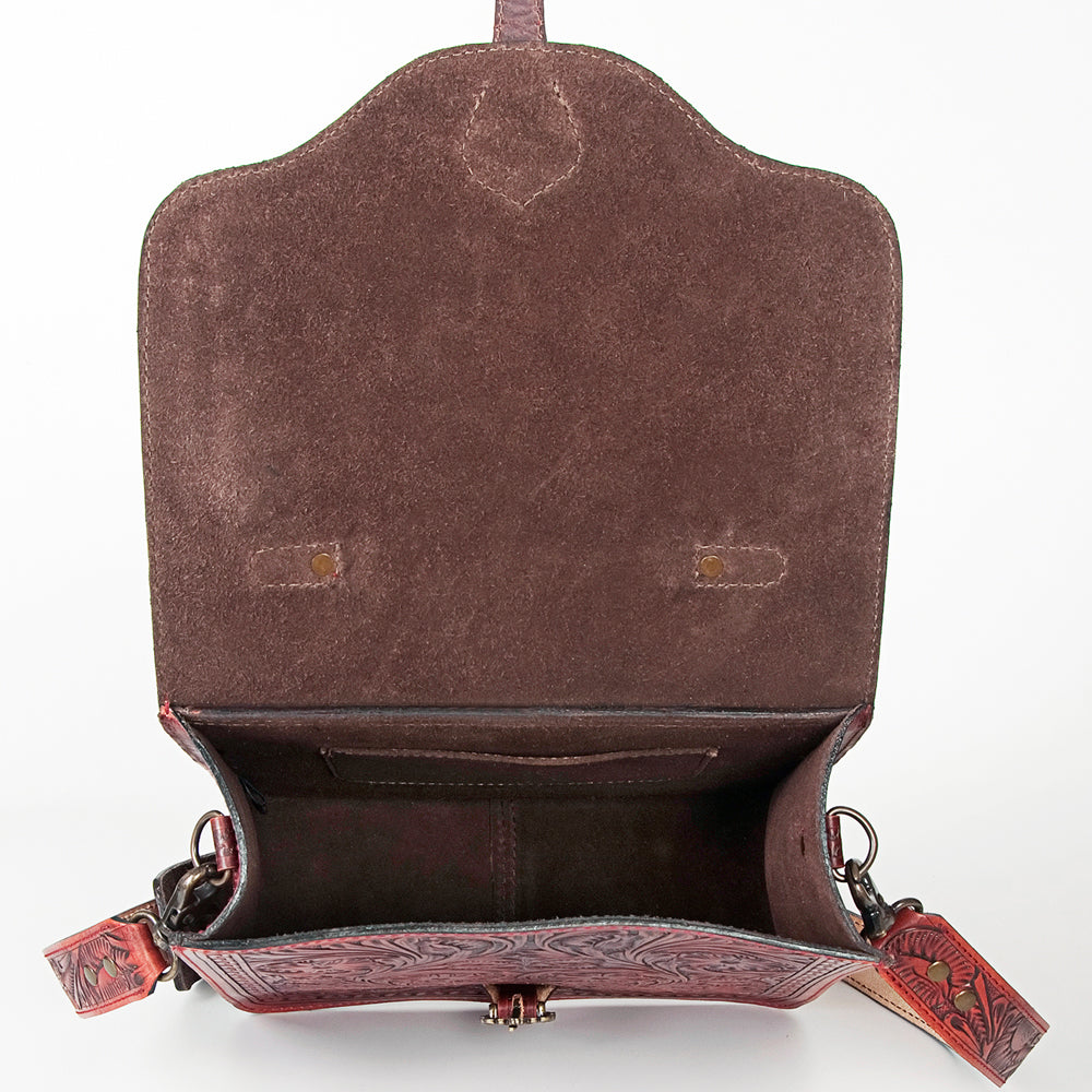 American Darling ADBG6002 Briefcase Hand Tooled Genuine Leather Women Bag Western Handbag Purse