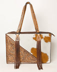 American Darling Hand Tooled Hair On Genuine Leather Women Bag Western Handbag Purse