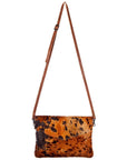 American Darling ADBGS178BRAC1 Envelope Hair On Genuine Leather Women Bag Western Handbag Purse