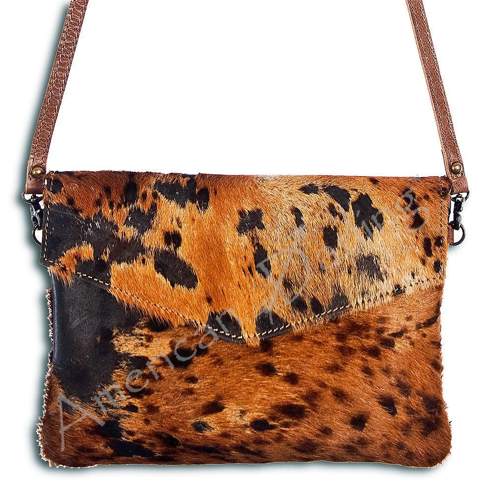American Darling ADBGS178BRAC1 Envelope Hair On Genuine Leather Women Bag Western Handbag Purse