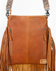 American Darling Messenger Hand Tooled Hair On Genuine Leather Western Women Bag Handbag Purse | Cute