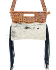 Hand Tooled Saddle Blanket Leather Western Clutch For Women