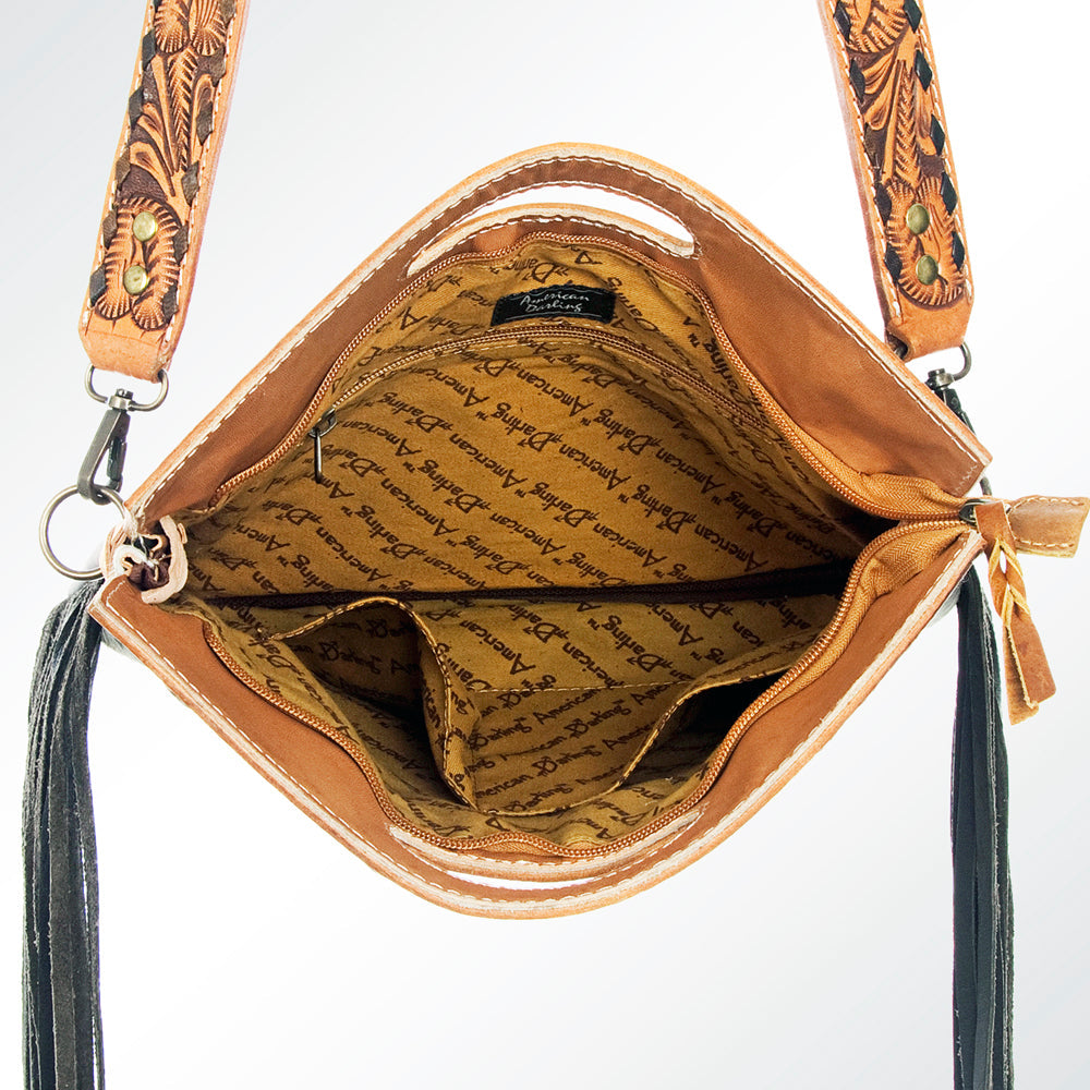 Hand Tooled Saddle Blanket Leather Western Clutch For Women