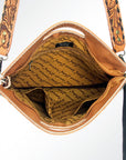 Hand Tooled Saddle Blanket Leather Western Clutch For Women