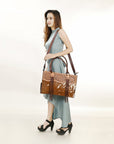 American Darling Tote Hand Tooled Hair On Genuine Leather Women Bag Western Handbag Purse
