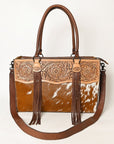 American Darling Tote Hand Tooled Hair On Genuine Leather Women Bag Western Handbag Purse