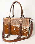 American Darling Tote Hand Tooled Hair On Genuine Leather Women Bag Western Handbag Purse