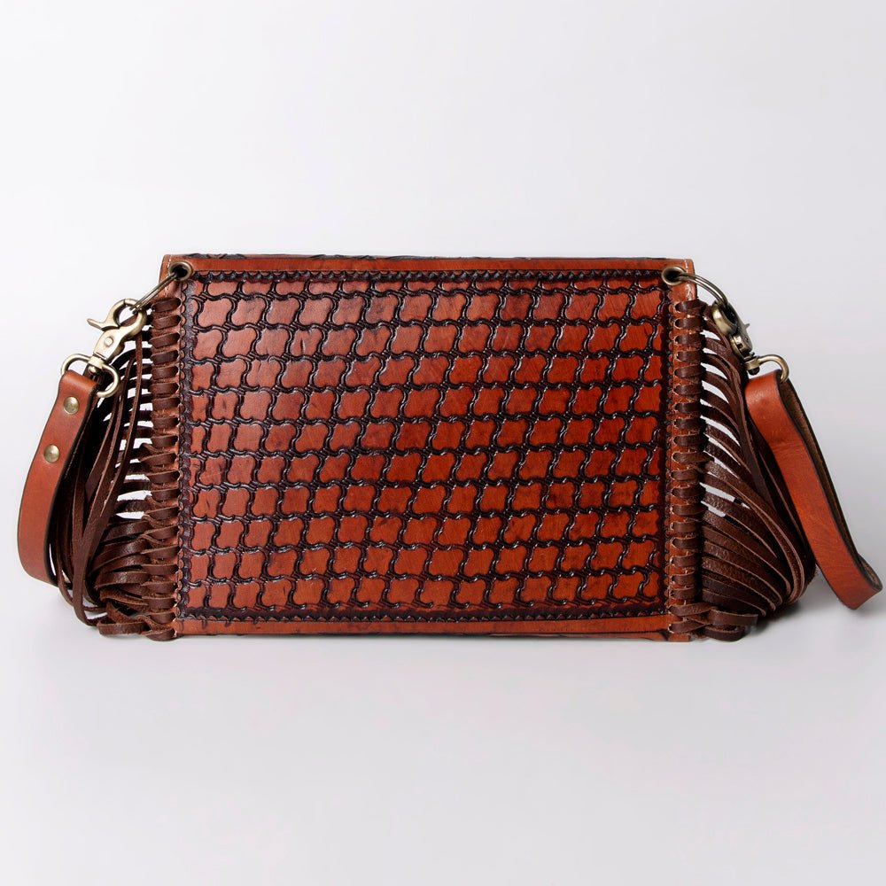 American Darling ADBG476ANTBR Envelope Hand Tooled Genuine Leather Women Bag Western Handbag Purse