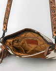ADBG465BRW American Darling Hand Tooled Hair On Genuine Leather Women Bag Western Handbag Purse