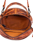 American Darling ADBG498A Canteen Hand Tooled Genuine Leather Women Bag Western Handbag Purse