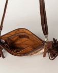 American Darling Small Crossbody Hand Tooled Hair On Genuine Leather Women Bag Western Handbag Purse