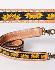 American Darling ADSTF101WHBU Hand Tooled Genuine Leather Crossbody Handle Strap For Bags