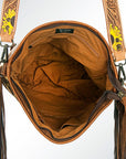 American Darling Messenger Hand Tooled Hair On Genuine Leather Women Bag Western Handbag Purse