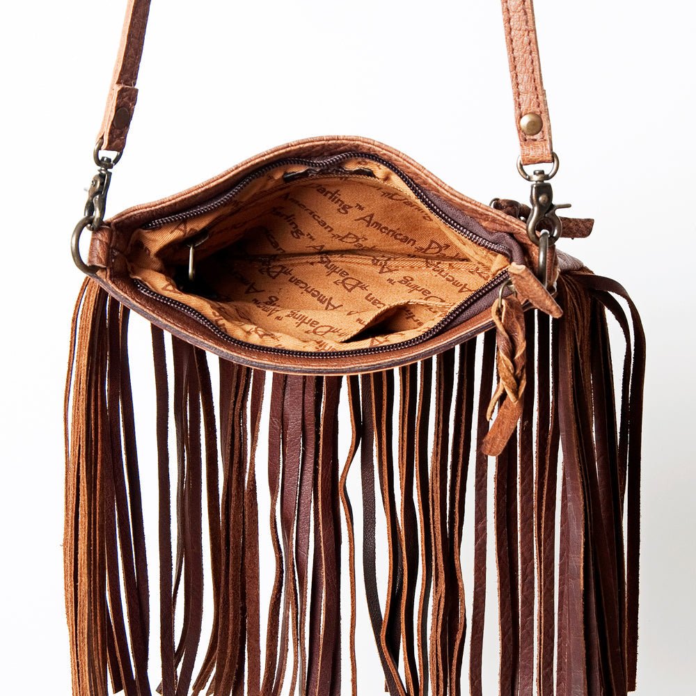 American Darling Small Crossbody Hand Tooled Hair On Genuine Leather Women Bag Western Handbag Purse