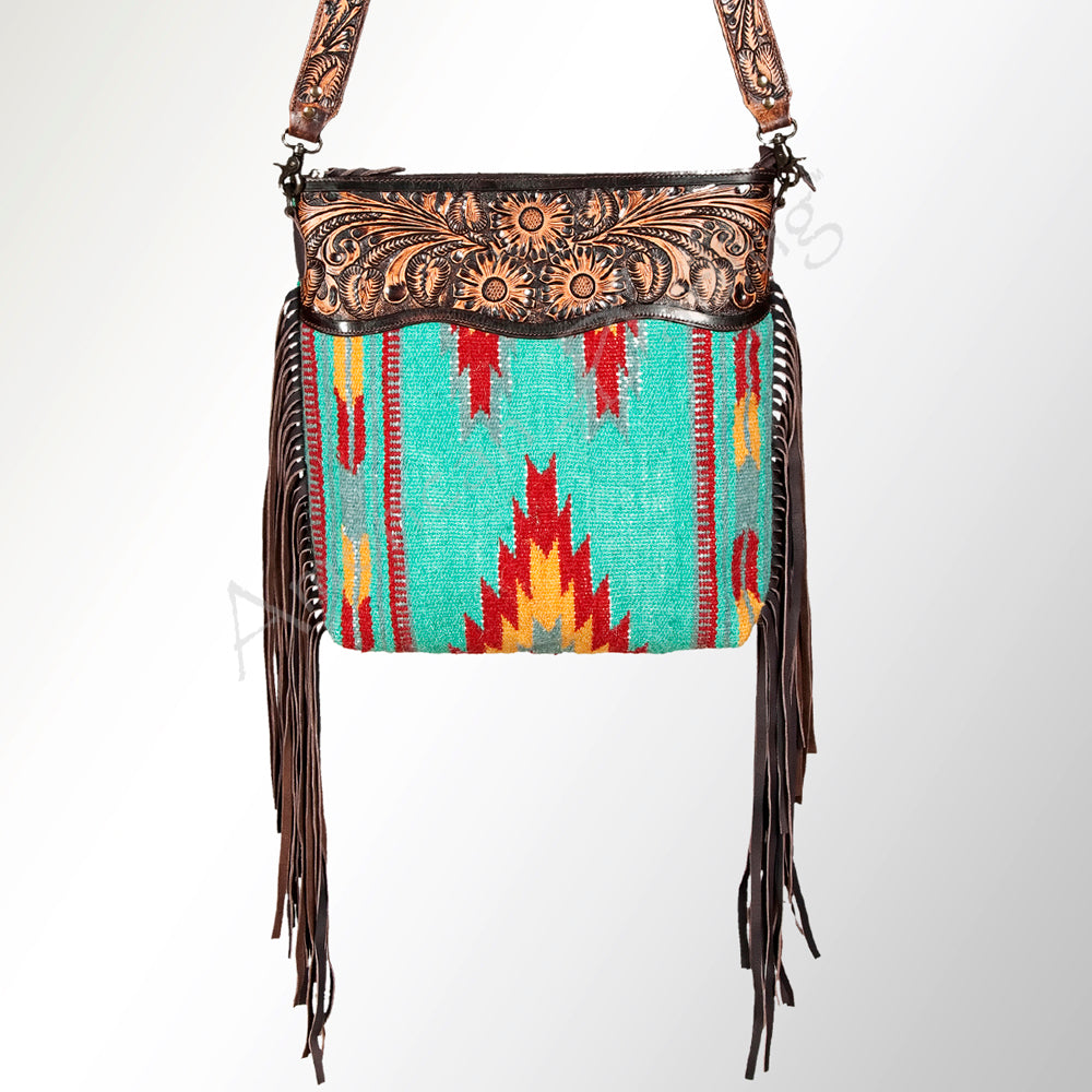 American Darling ADBGZ158 Signature Crossbody Hand Tooled Saddle Blanket Genuine Leather Women Bag Western Handbag Purse