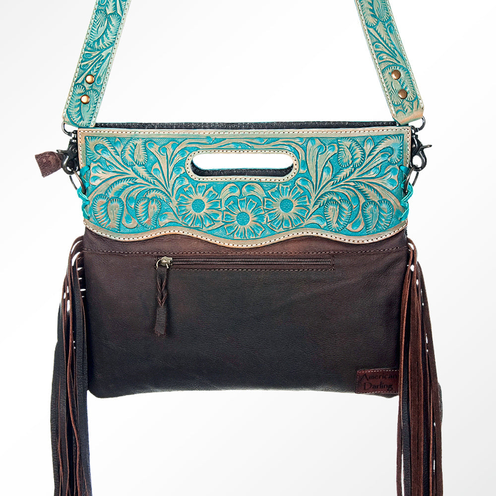 American Darling Clutch Hand Tooled Hair on Genuine Leather Western Women Bag Handbag Purse | Purses for Cute