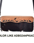 American Darling Small Crossbody Hand Tooled Hair On Genuine Leather Women Bag Western Handbag Purse