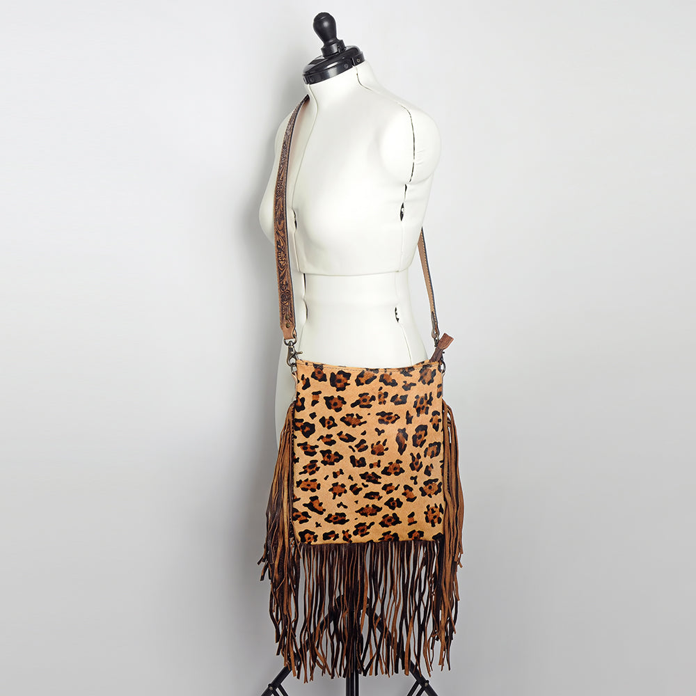 American Darling ADBGS192CHE Messenger Hair On Genuine Leather Women Bag Western Handbag Purse