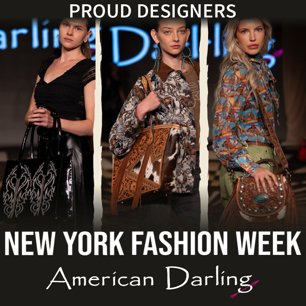 American Darling Clutch Hand Tooled Saddle Blanket Fabric Genuine Leather Western Women Bag Handbag Purse | Purses for Cute