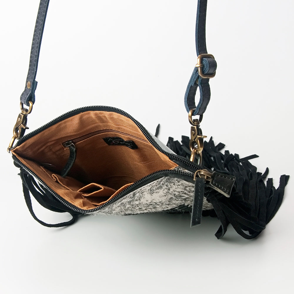 American Darling Cross Body Hair on Genuine Leather Western Women Bag | Black Handbag Purse Crossbody for Cute