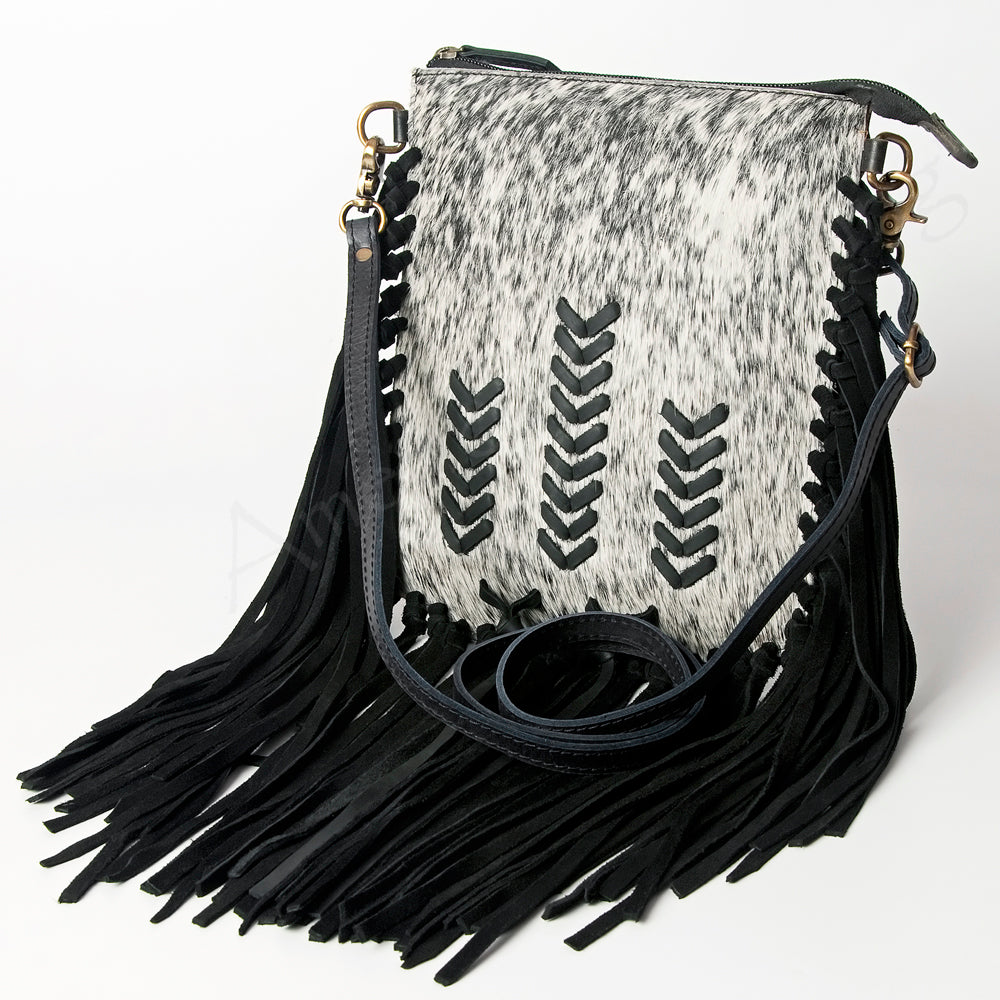 American Darling Cross Body Hair on Genuine Leather Western Women Bag | Black Handbag Purse Crossbody for Cute