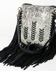 American Darling Cross Body Hair on Genuine Leather Western Women Bag | Black Handbag Purse Crossbody for Cute