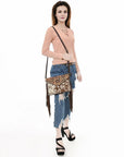 American Darling ADBGD112 Envelope Hand Tooled Hair-On Genuine Leather Women Bag Western Handbag Purse
