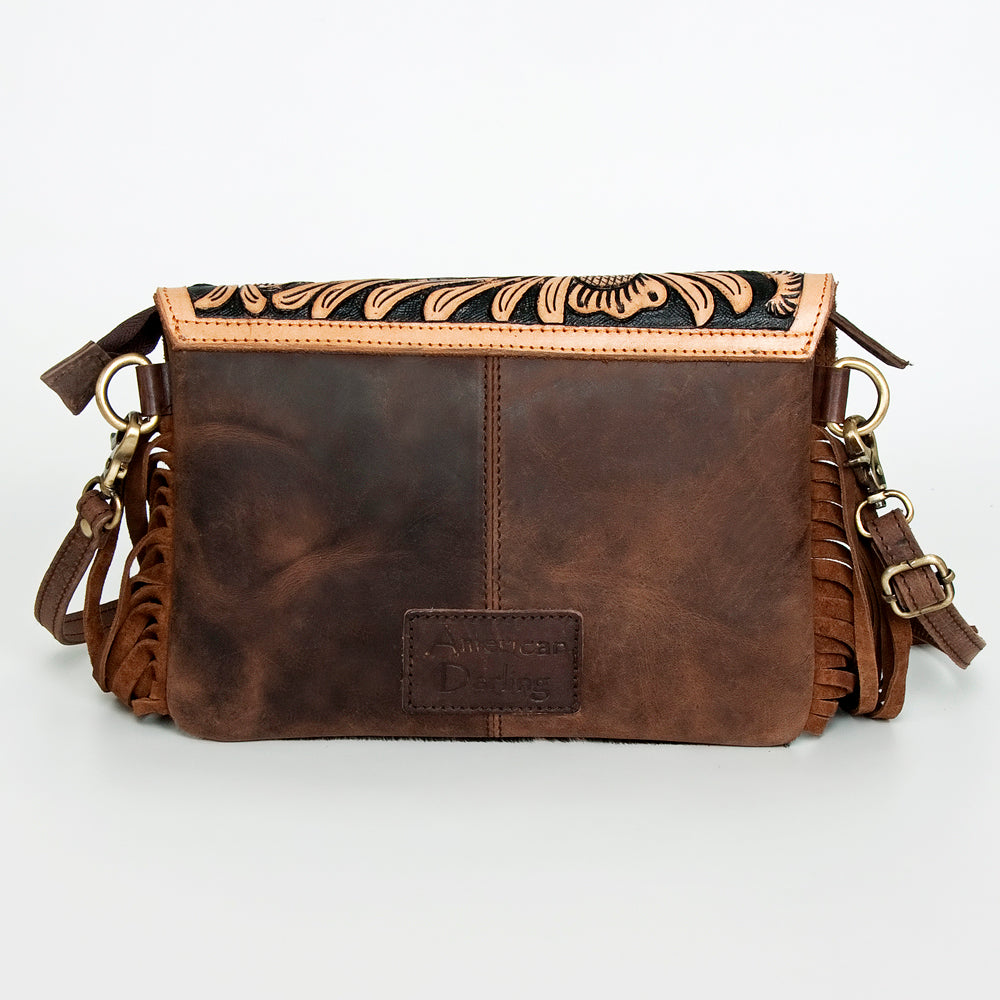 American Darling Envelope Hand Tooled Hair-On Genuine Leather Women Bag Western Handbag Purse | for Cute