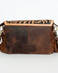 American Darling Envelope Hand Tooled Hair-On Genuine Leather Women Bag Western Handbag Purse | for Cute