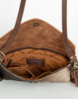 American Darling Envelope Hand Tooled Hair-On Genuine Leather Women Bag Western Handbag Purse | for Cute