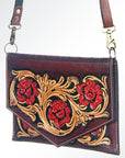 American Darling ADBGH118 Small Crossbody Hand Tooled Genuine Leather Women Bag Western Handbag Purse