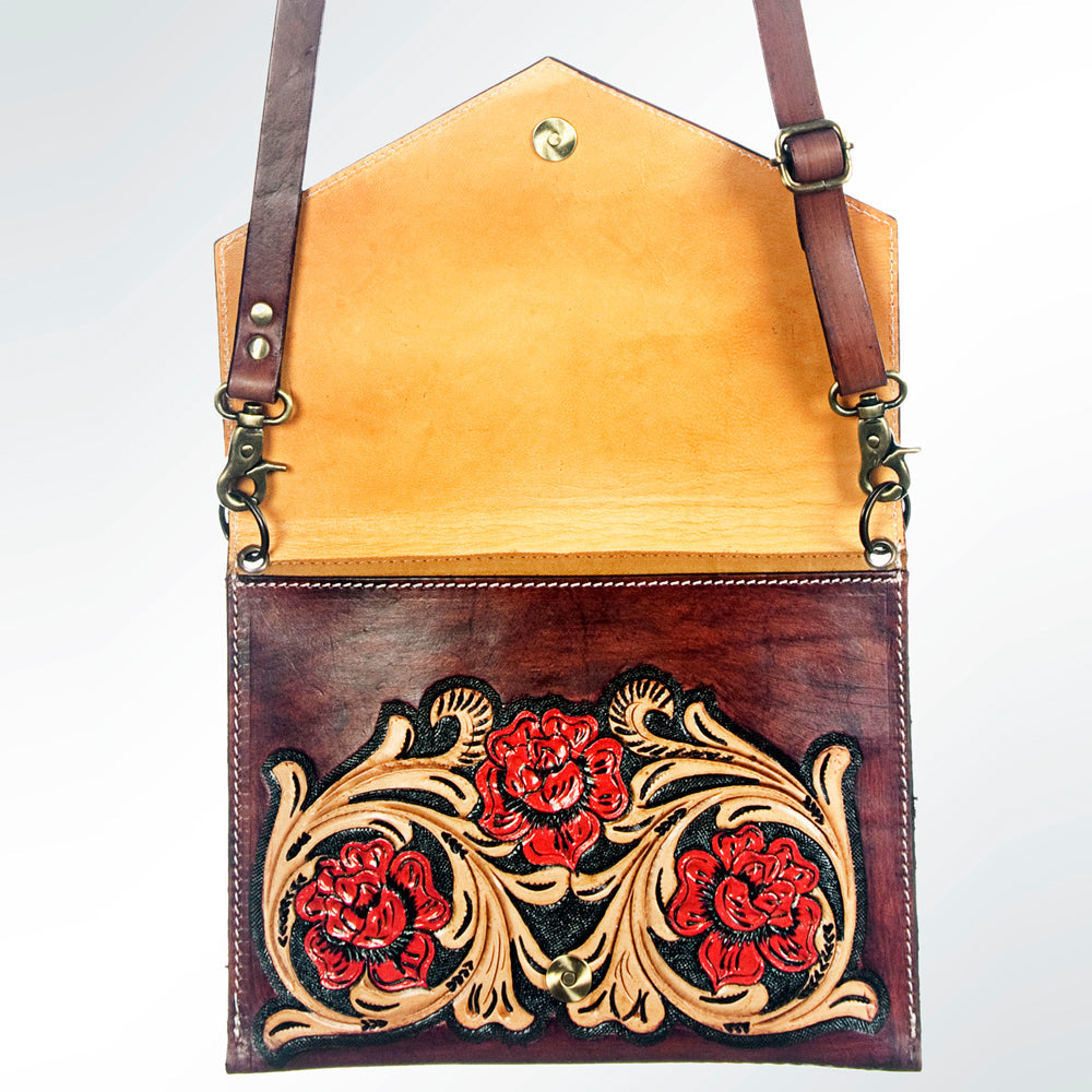 American Darling ADBGH118 Small Crossbody Hand Tooled Genuine Leather Women Bag Western Handbag Purse