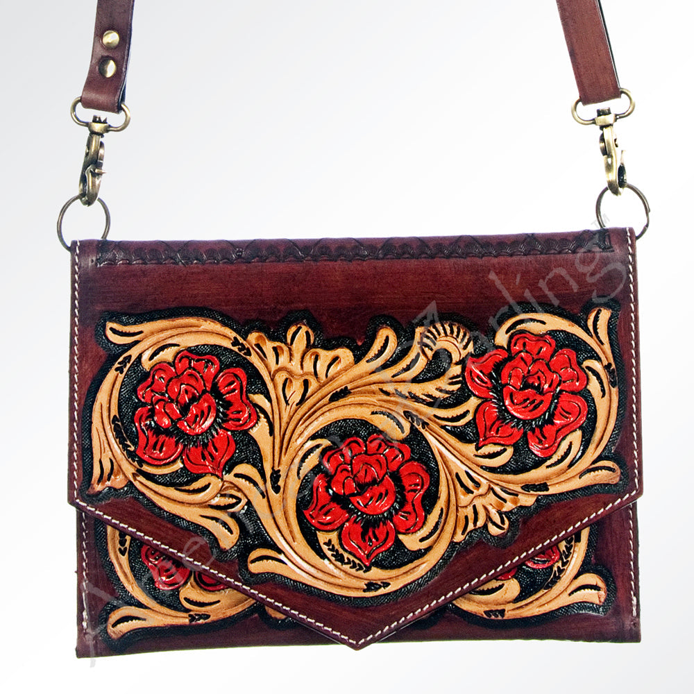 American Darling ADBGH118 Small Crossbody Hand Tooled Genuine Leather Women Bag Western Handbag Purse