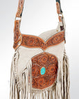 Premium Suede Leather Crossbody Bag With Hand Tooled Details For Women WesternInspired