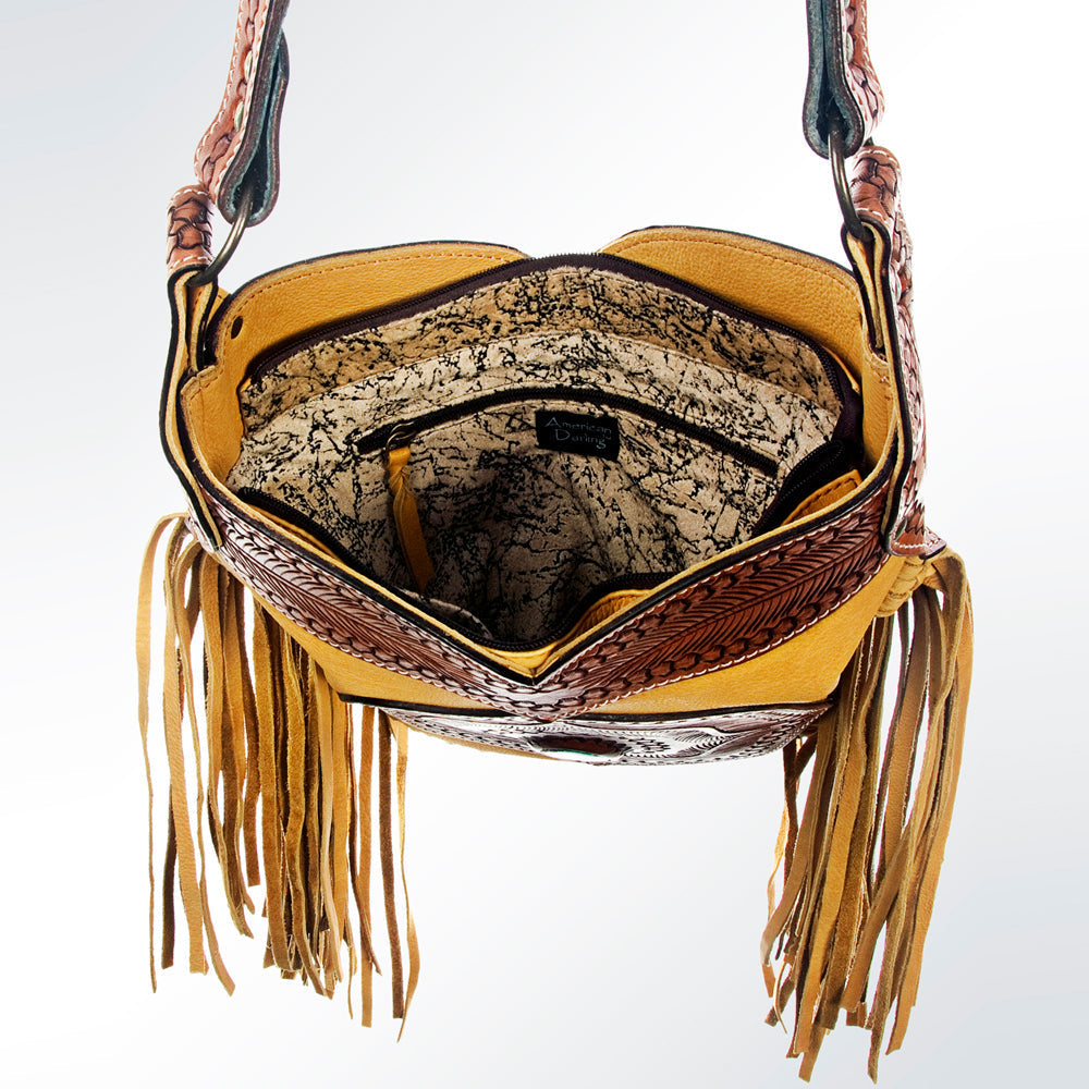American Darling ADBGH129 Messenger Hand Tooled Genuine Leather Women Bag Western Handbag Purse