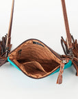 American Darling Western Small Crossbody Bag – Genuine Hair-On Cowhide Leather with Fringes, Adjustable Strap, Handcrafted in Texas